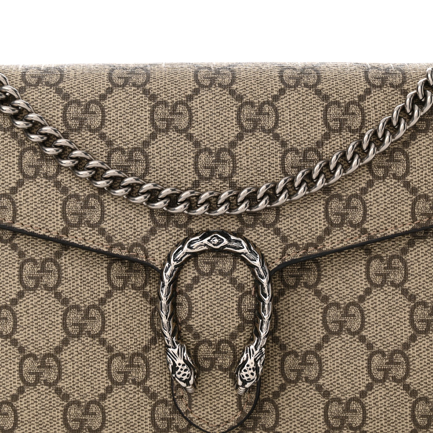 Gucci GG Supreme Monogram Mini Dionysus Chain Wallet Beige Taupe 8 of 11
