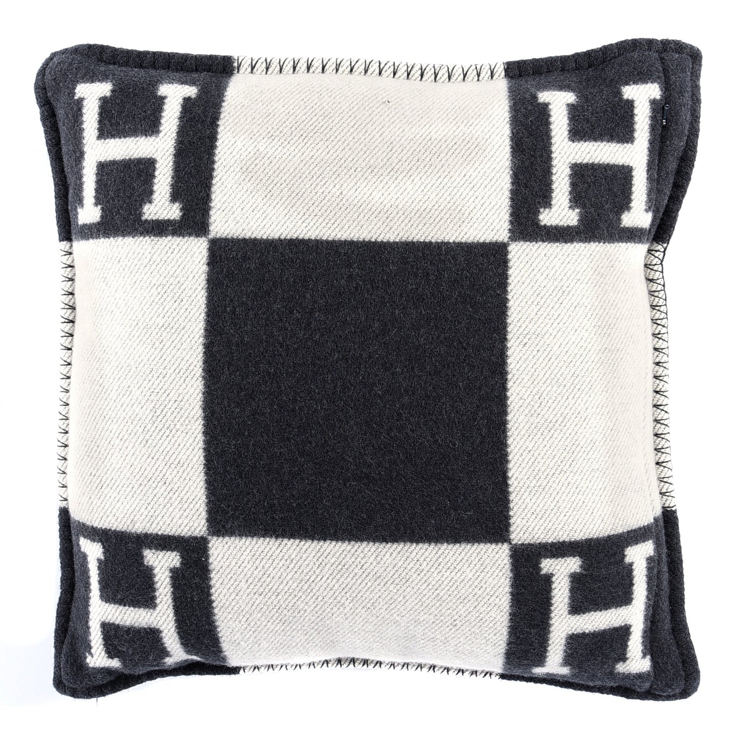Wool Cashmere Avalon Pillow PM Ecru Gris Fonce