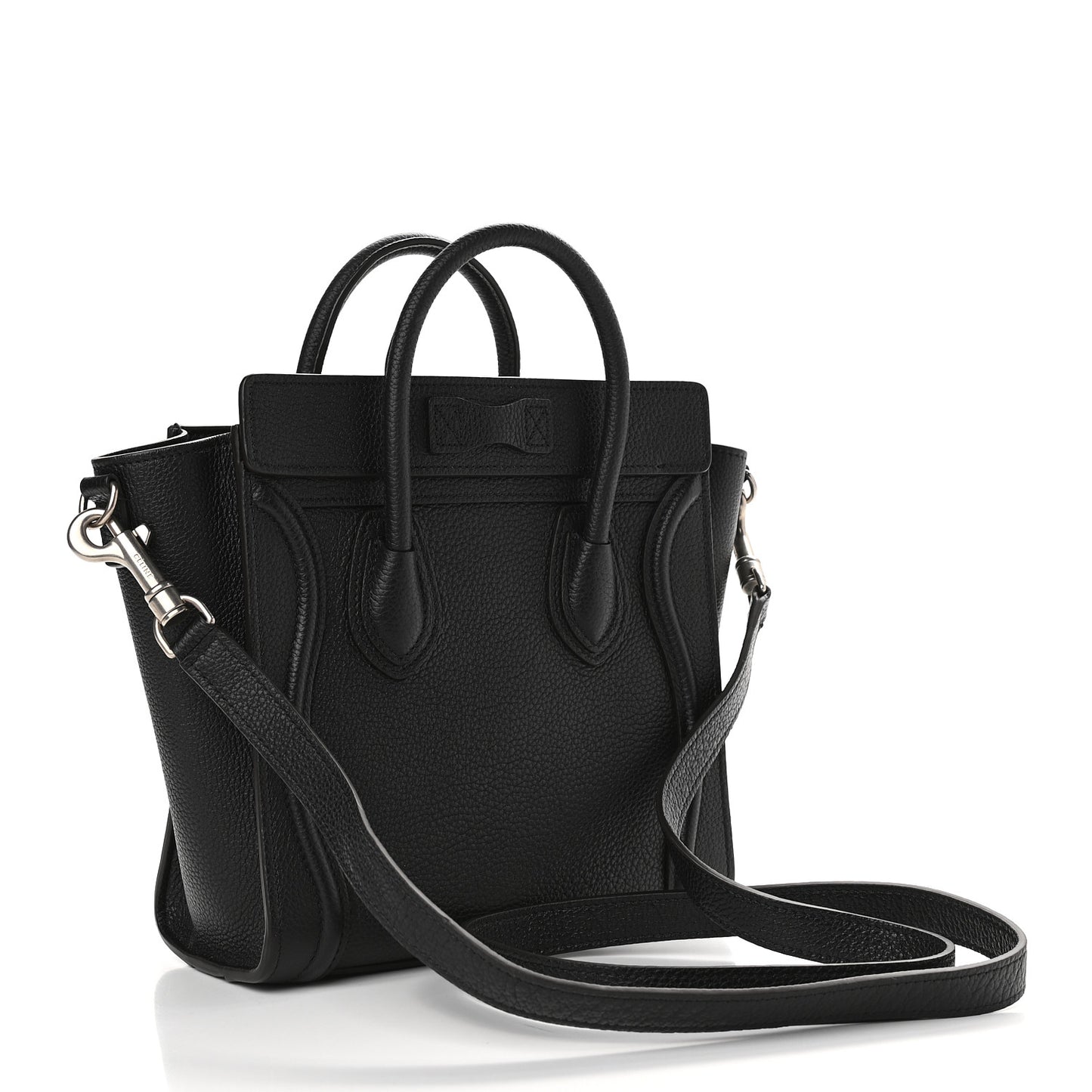 Drummed Calfskin Nano Luggage Black