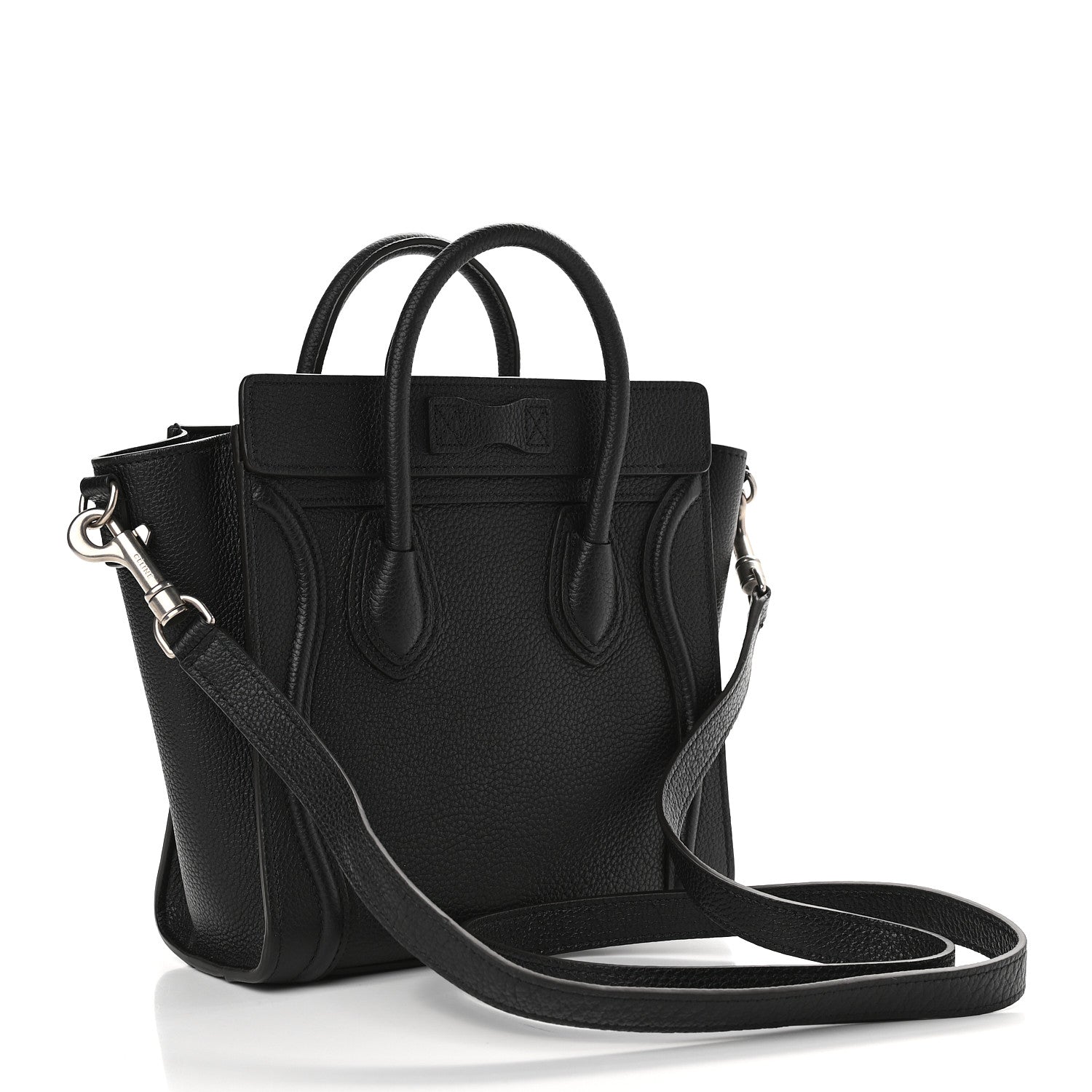 Celine Drummed Calfskin Nano Luggage Black 3 of 9