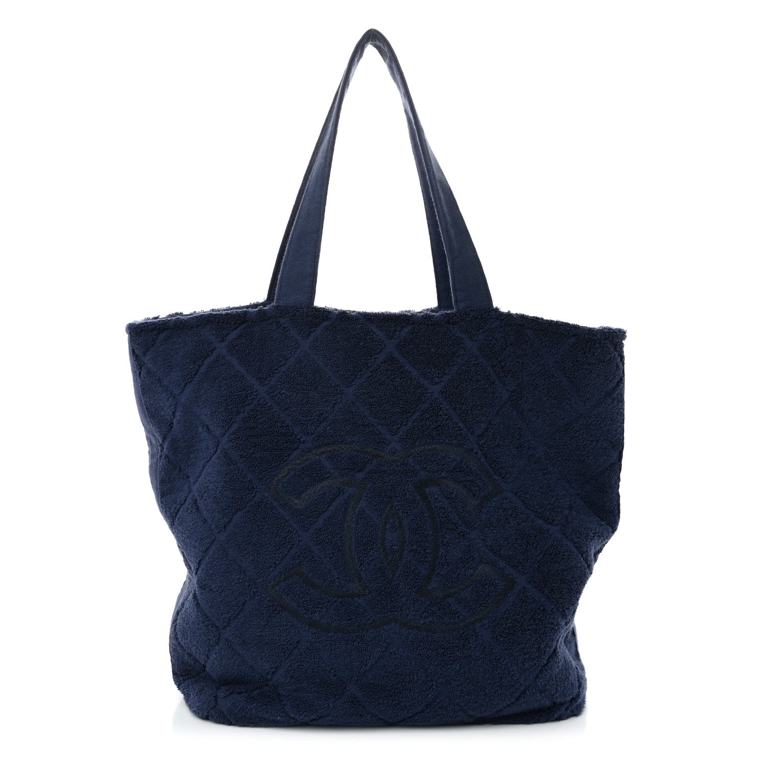 Chanel Terry Cotton CC Beach Tote Towel Set Blue 1 of 12