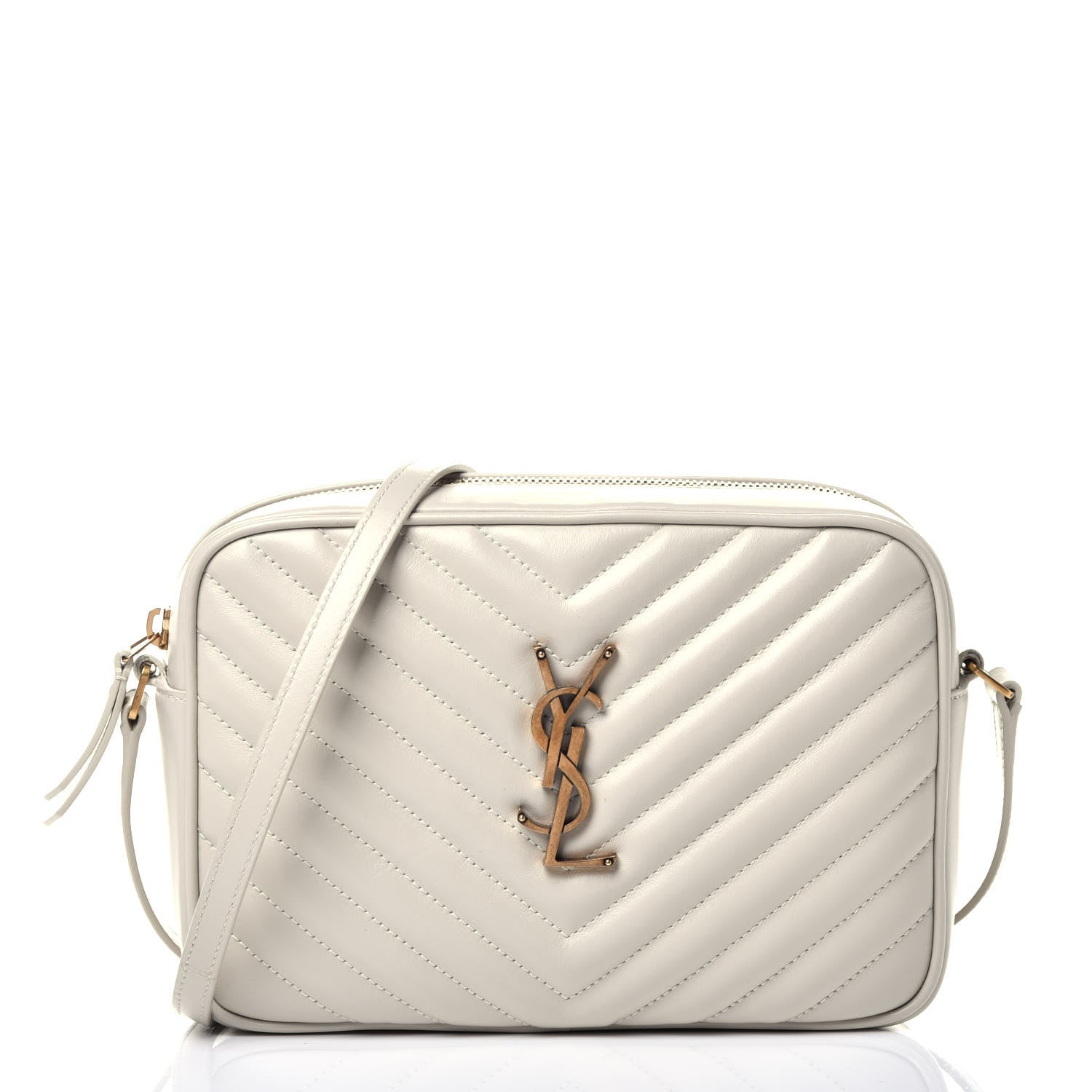 Saint Laurent Calfskin Matelasse Monogram Lou Camera Bag Crema Soft 1 of 9