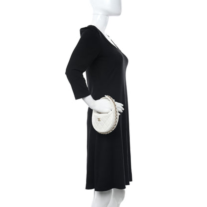 Chanel Lambskin Quilted Chain Around Pouch Hobo White 2 of 11