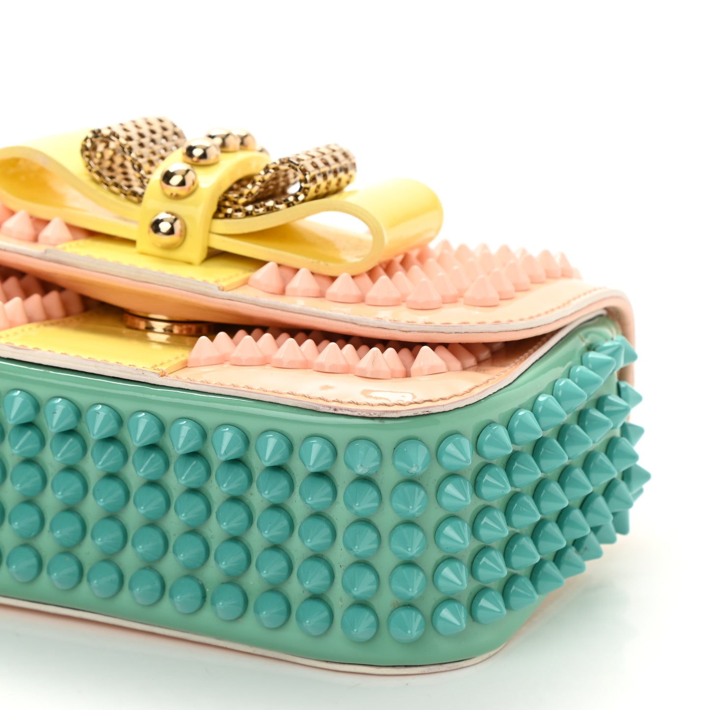 Patent Spiked Sweety Charity Crossbody Bag Multicolor