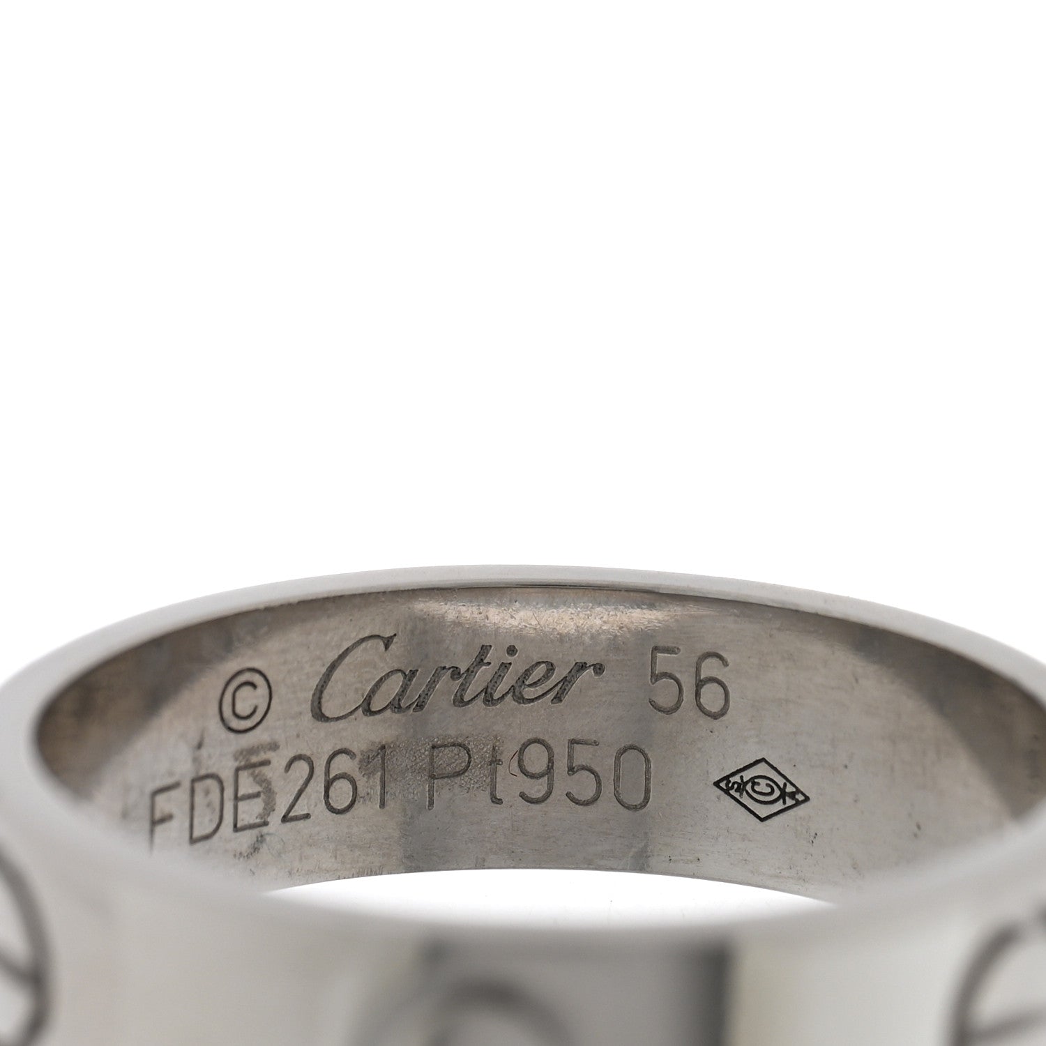 Cartier Platinum 5.5mm LOVE Ring 56 7.5 4 of 4
