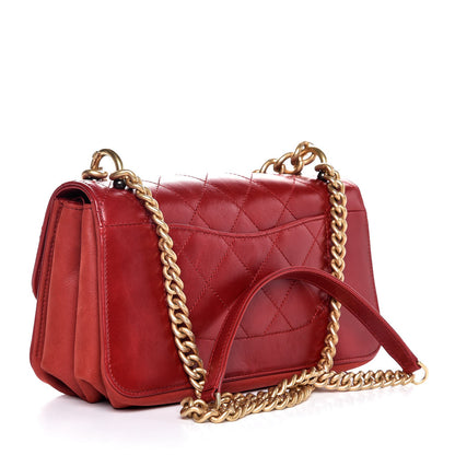 Chanel Iridescent Calfskin Quilted Small Straight Lined Flap Red 3 of 7