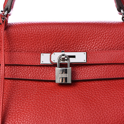 Hermes Taurillon Clemence Retourne Kelly 35 Rouge Garance 35 of 35