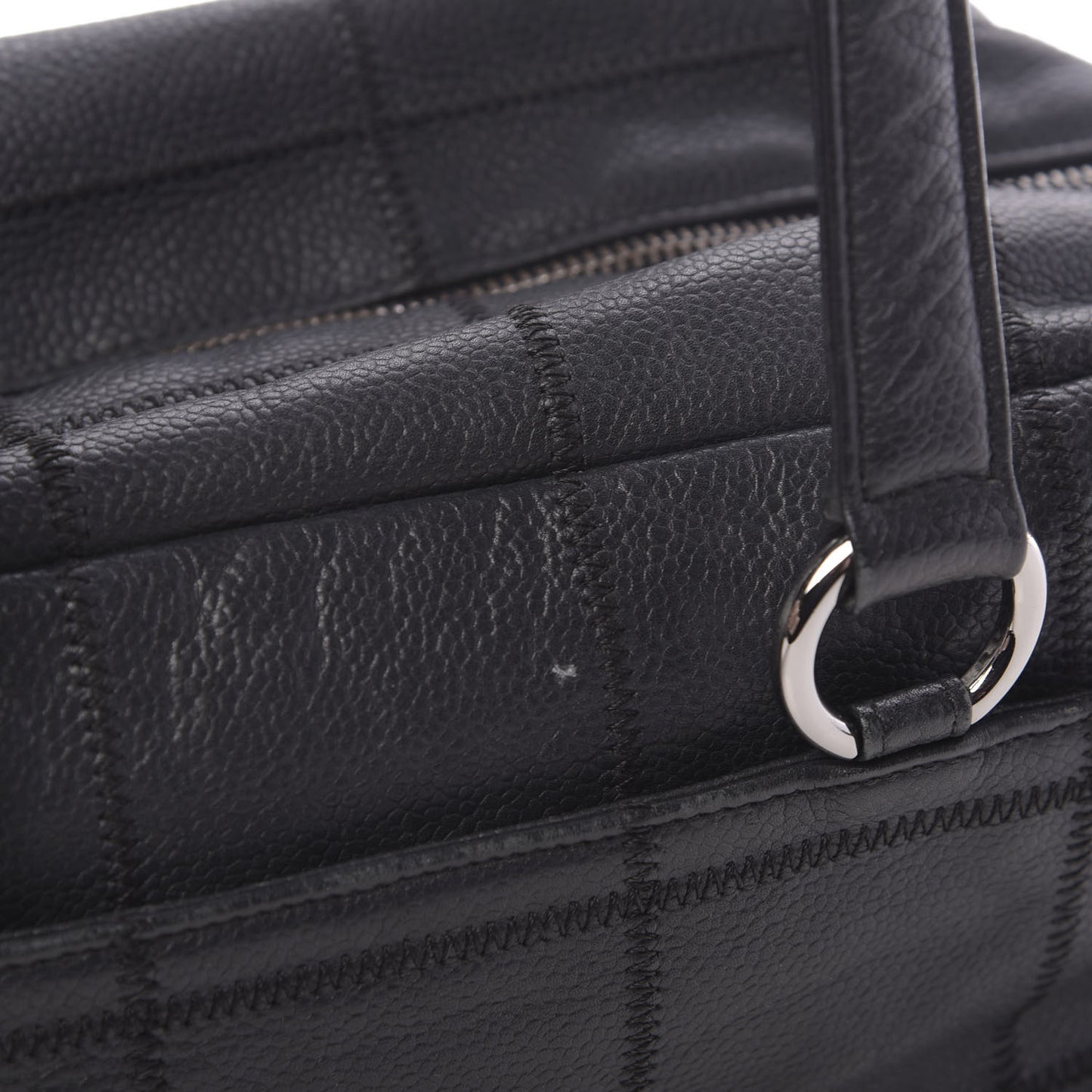 Caviar Square Stitched Tote Black