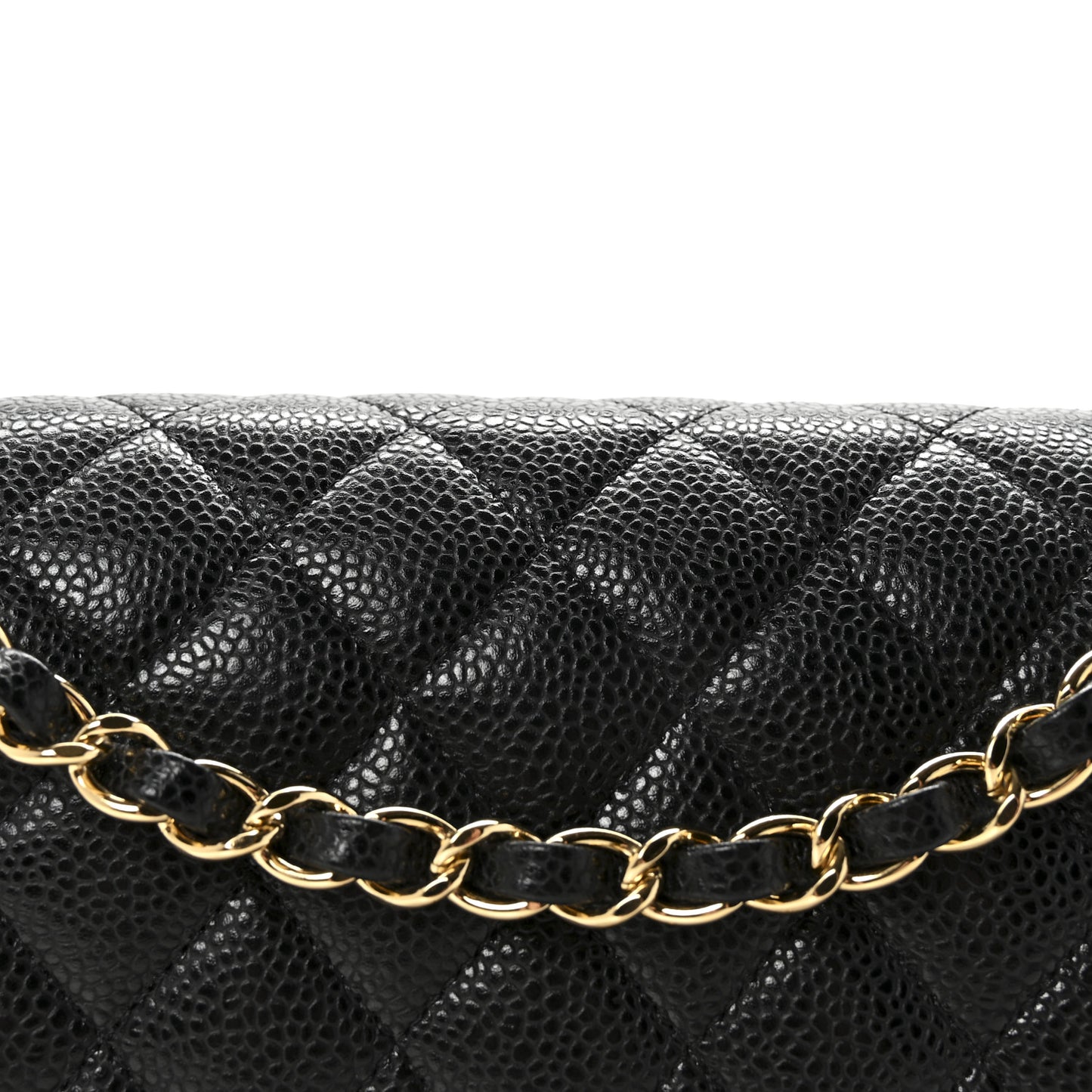 Caviar Quilted Medium Double Flap Black