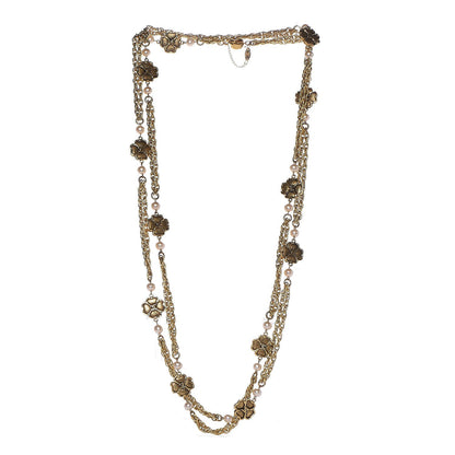 Chanel Pearl Clover Long Necklace Gold 3 of 6