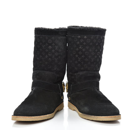 Louis Vuitton Suede Shearling Fauvist Boots 39 Black 6 of 11