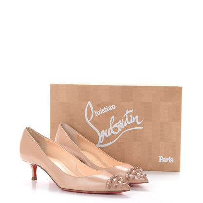 Christian Louboutin Kid Patent Geo 45 Pumps 36.5 Nude 8 of 9