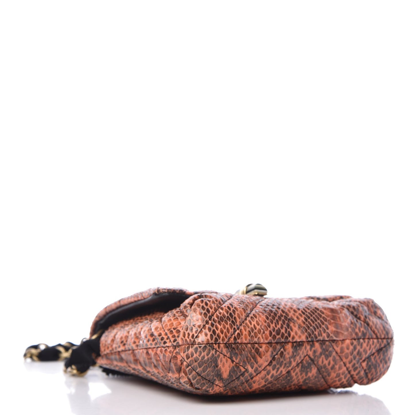 Snakeskin Quilted Mini Happy Pop Crossbody Orange