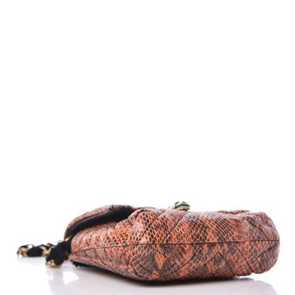 Lanvin Snakeskin Quilted Mini Happy Pop Crossbody Orange 4 of 10
