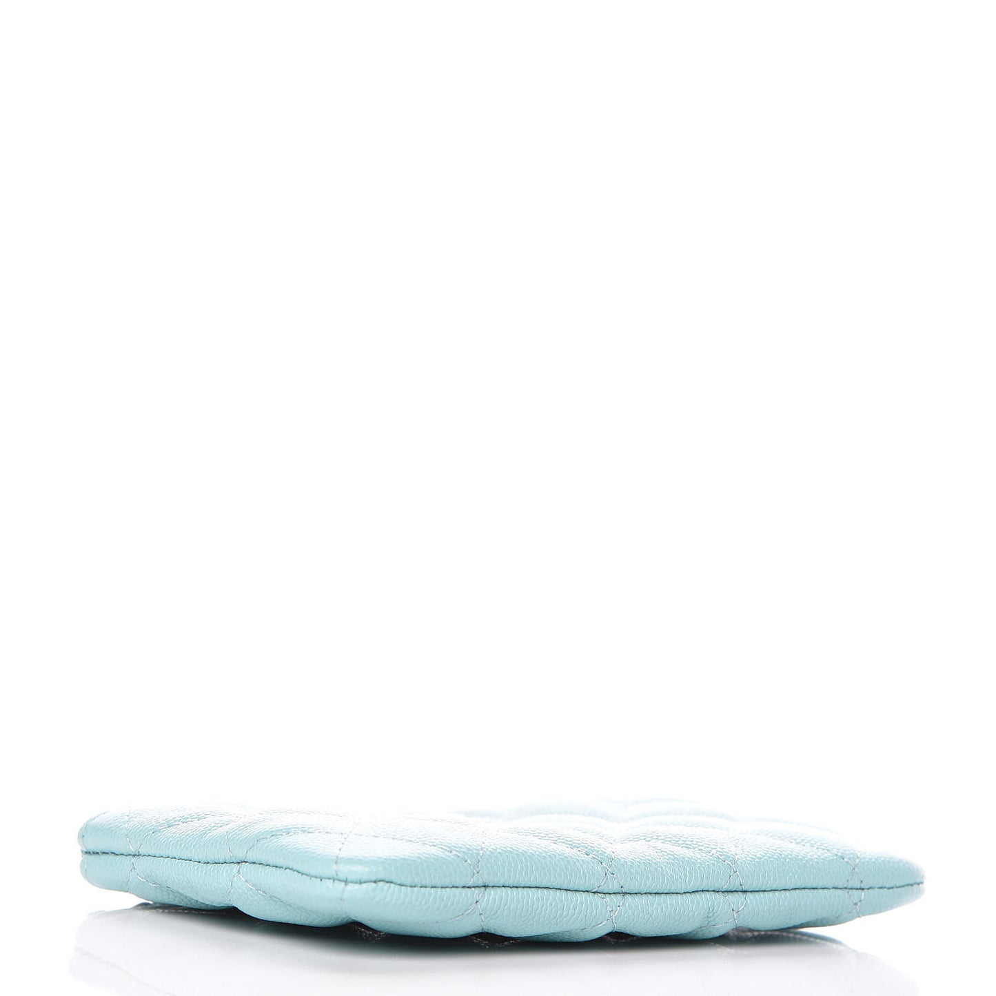 Caviar Quilted Small Cosmetic Case Light Blue