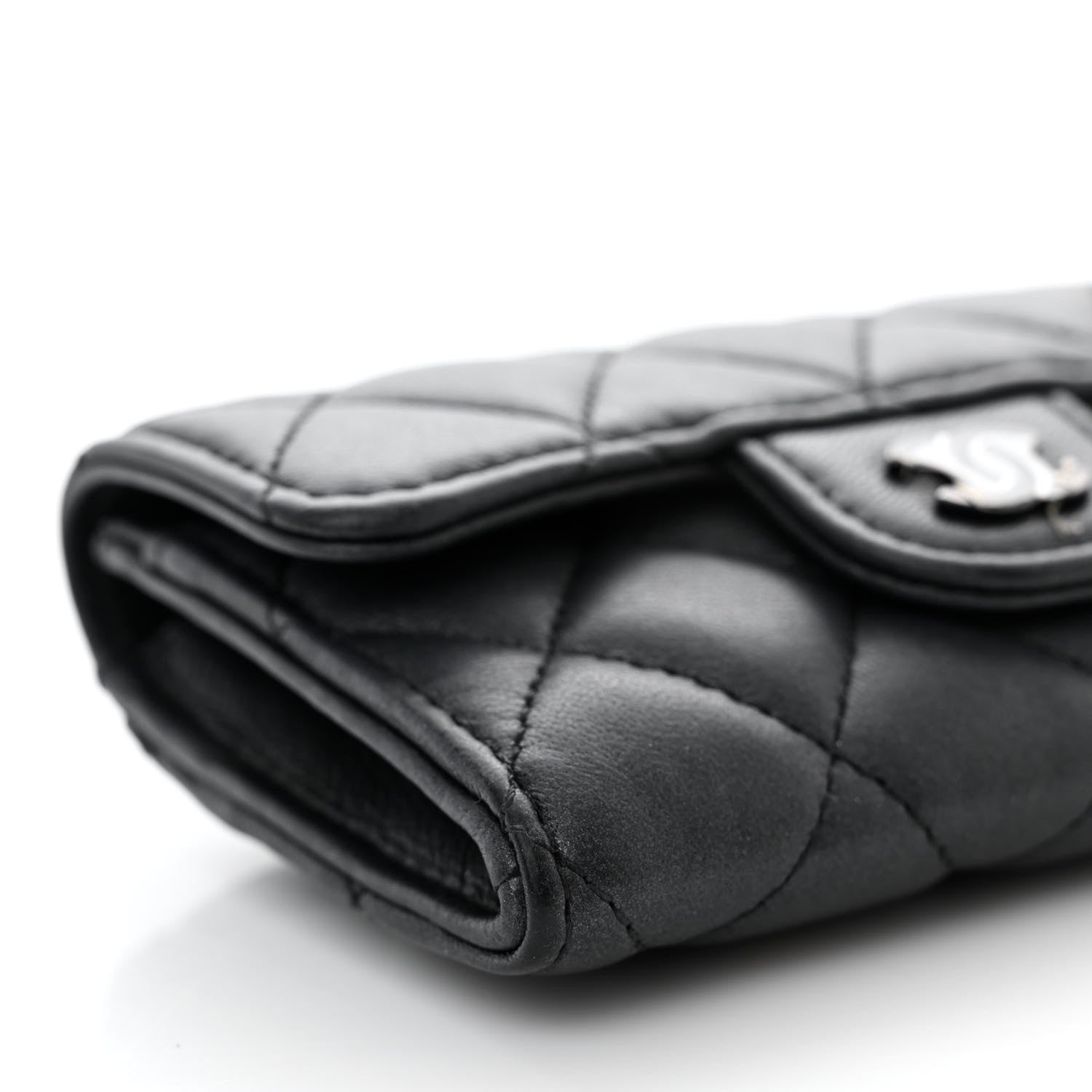 Chanel Lambskin Quilted Flap Card Holder Wallet So Black 9 of 11