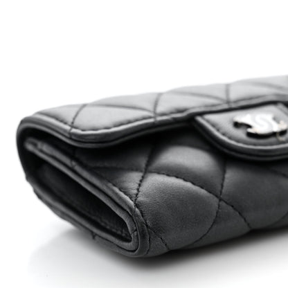 Chanel Lambskin Quilted Flap Card Holder Wallet So Black 9 of 11