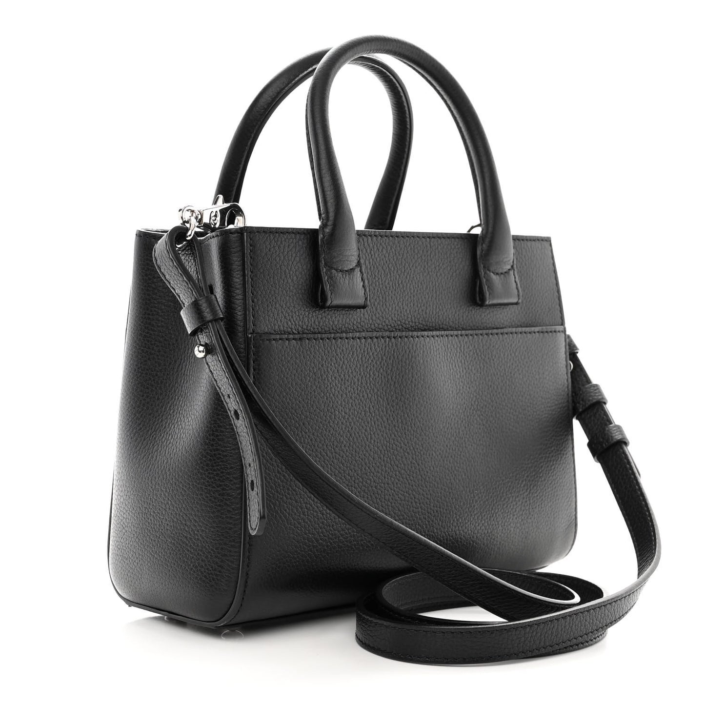 Grained Calfskin Mini Neo Executive Shopper Tote Black