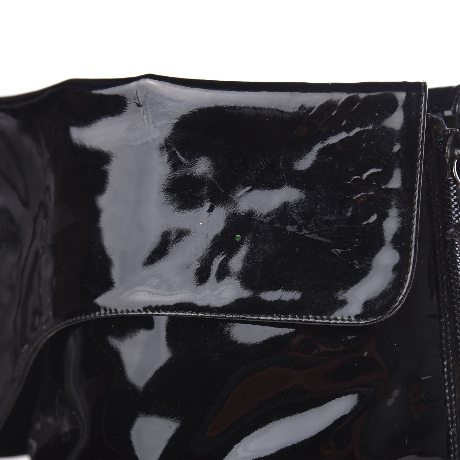 Chanel Patent Knee High Boots 38 Black 12 of 16