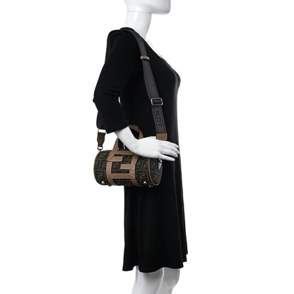 Fendi Recycled Fabric Jacquard Vitello Grace FF 1974 Mini O'Lock Bowling Bag Tobacco Moro Sand 2 of 11