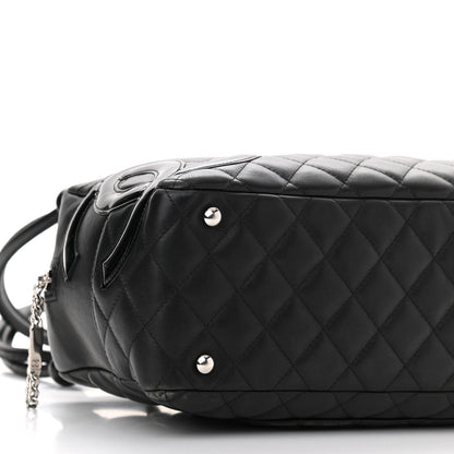 Chanel Calfskin Quilted Large Cambon Bowler Black 9 of 10