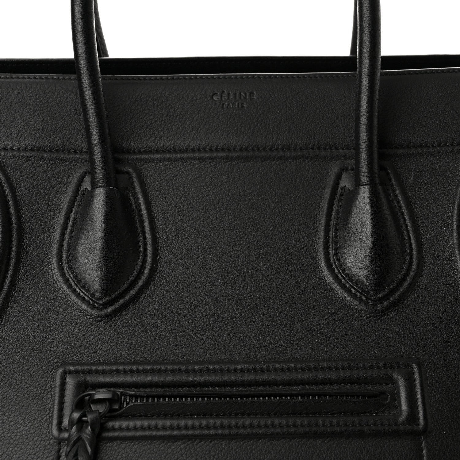 Celine Grained Calfskin Medium Phantom Luggage Black 8 of 11