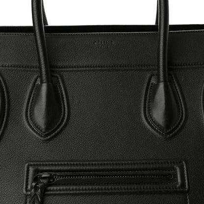Celine Grained Calfskin Medium Phantom Luggage Black 8 of 11