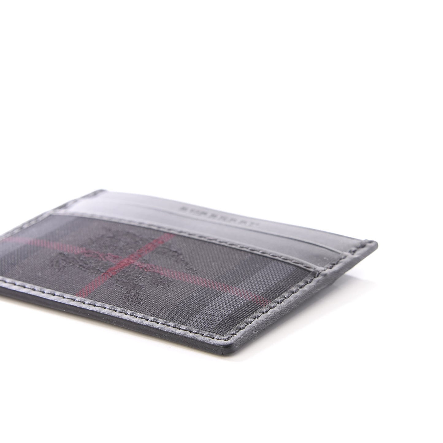 Horseferry Check Calfskin Card Case Charcoal Black