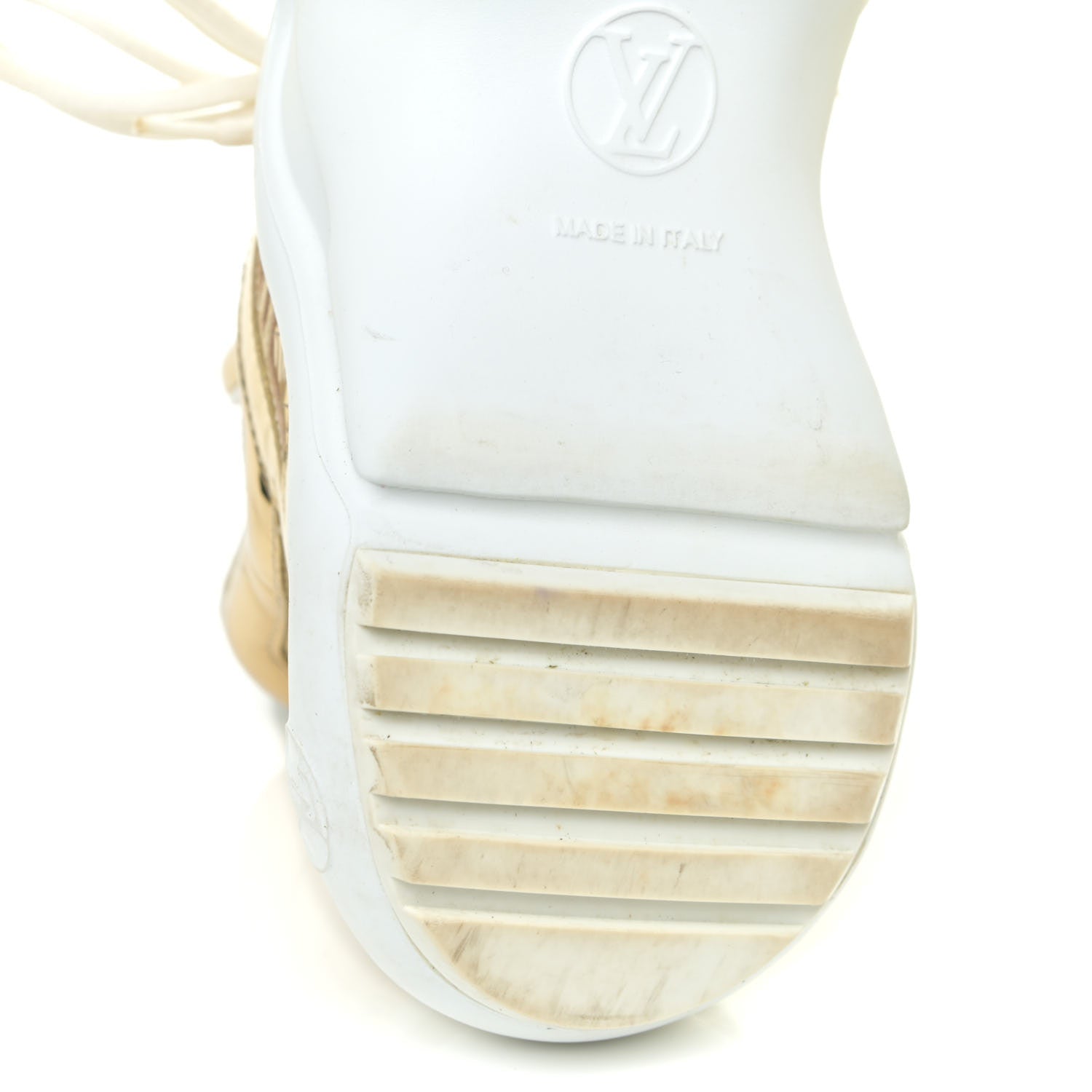 Louis Vuitton Metallic Calfskin Technical Nylon LV Archlight Sneakers 36.5 Gold White 9 of 24