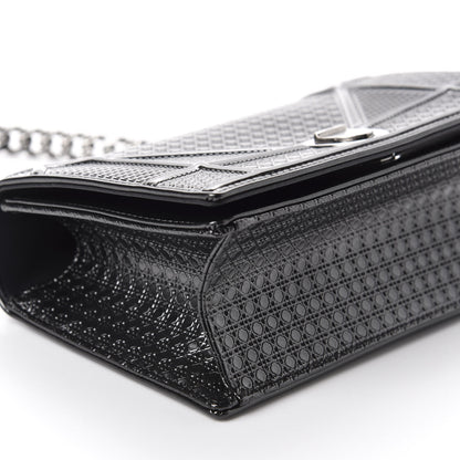 Christian Dior Metallic Patent Micro-Cannage Small Diorama Flap Bag Onyx Black 7 of 11