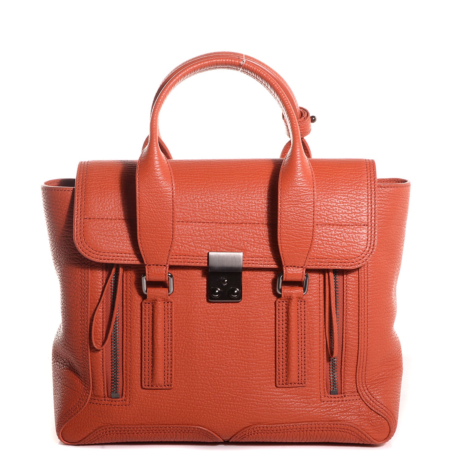 3.1 Phillip Lim 3.1 Leather Medium Pashli Satchel Persimmon 1 of 10