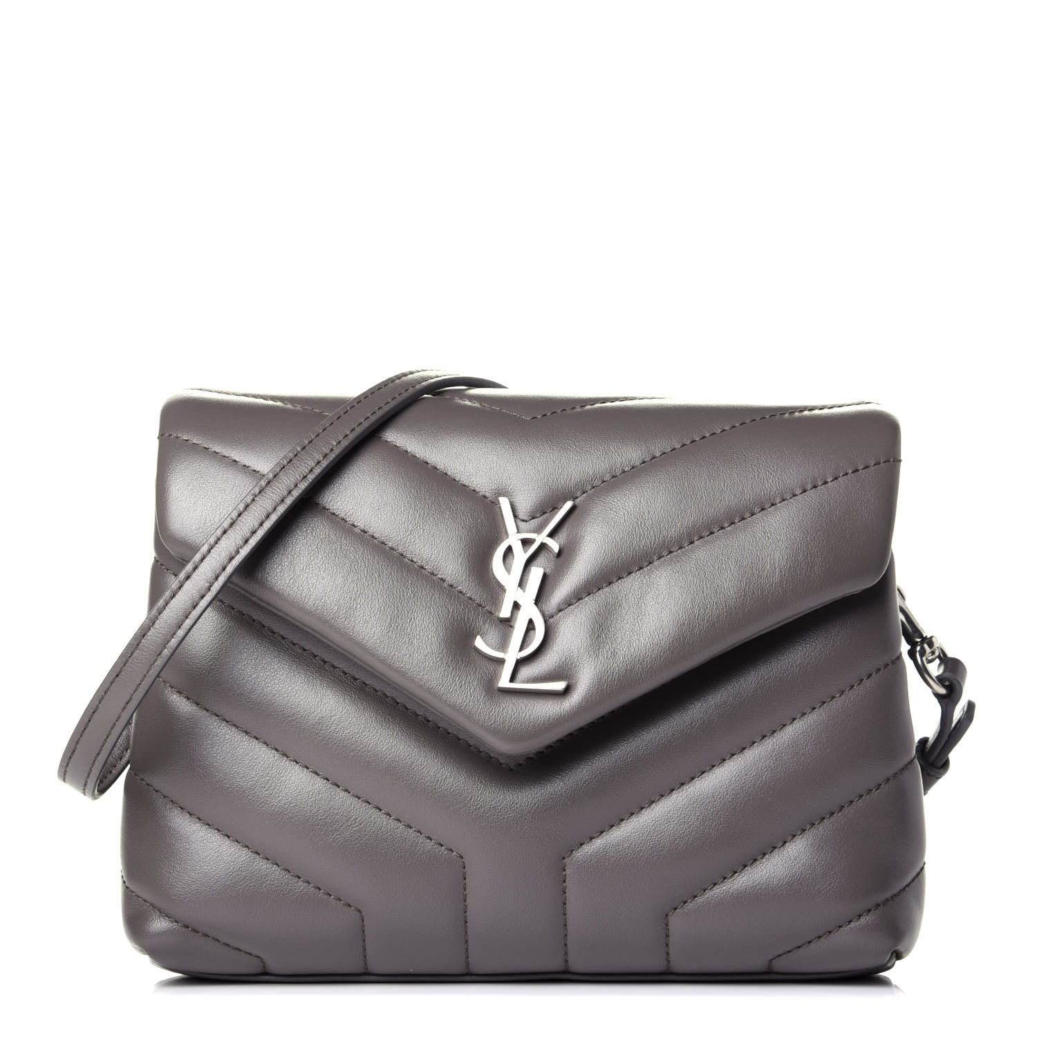 Saint Laurent Calfskin Y Quilted Monogram Toy Loulou Crossbody Bag Earth 1 of 9