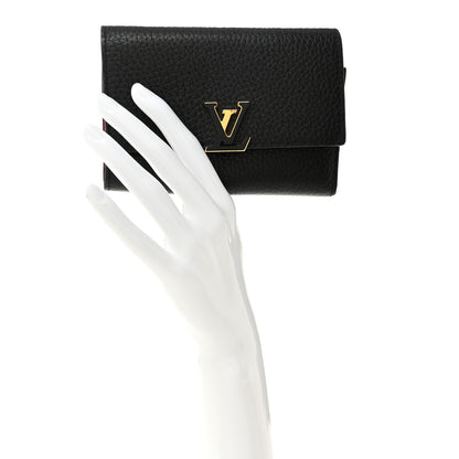 Louis Vuitton Taurillon Capucines Compact Wallet Black 2 of 8
