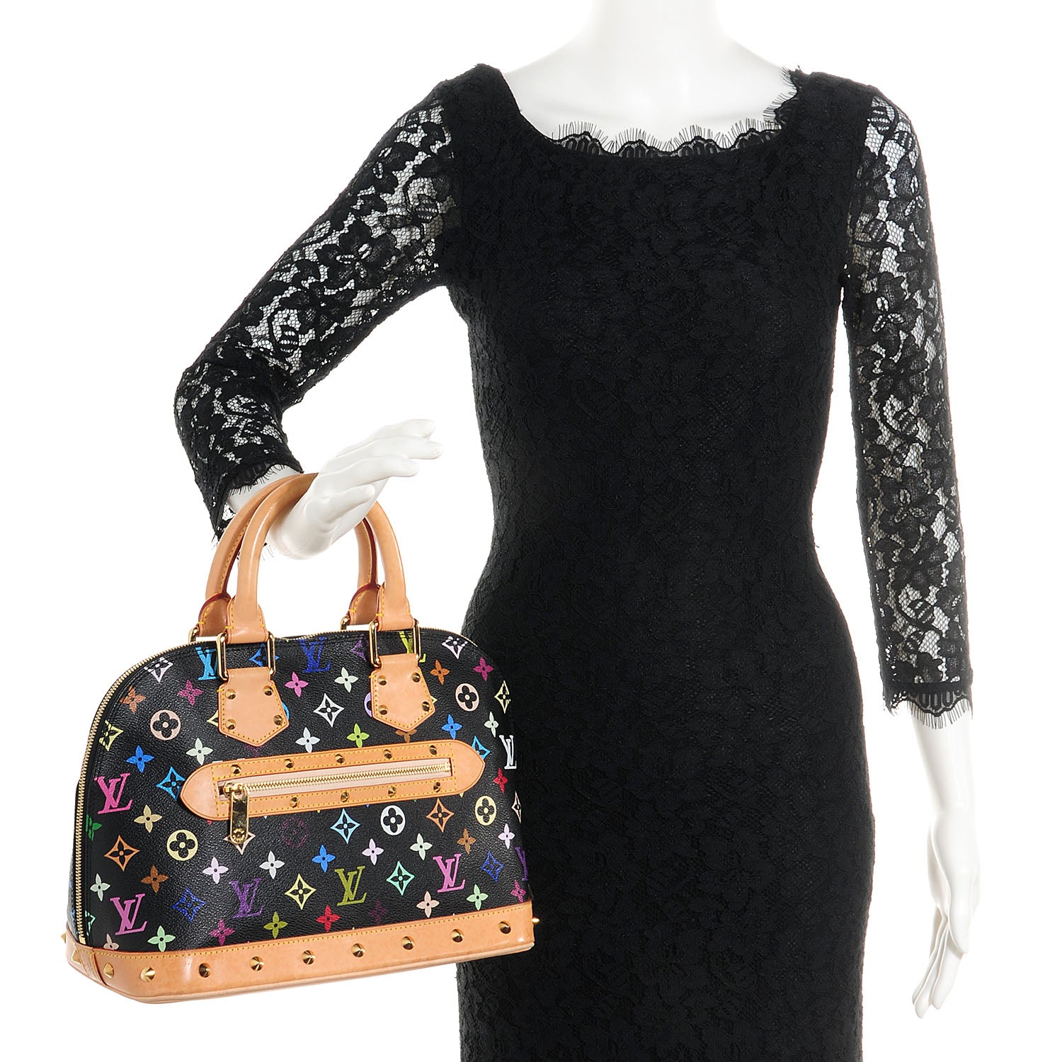 Louis Vuitton Monogram Multicolor Alma Black 2 of 7