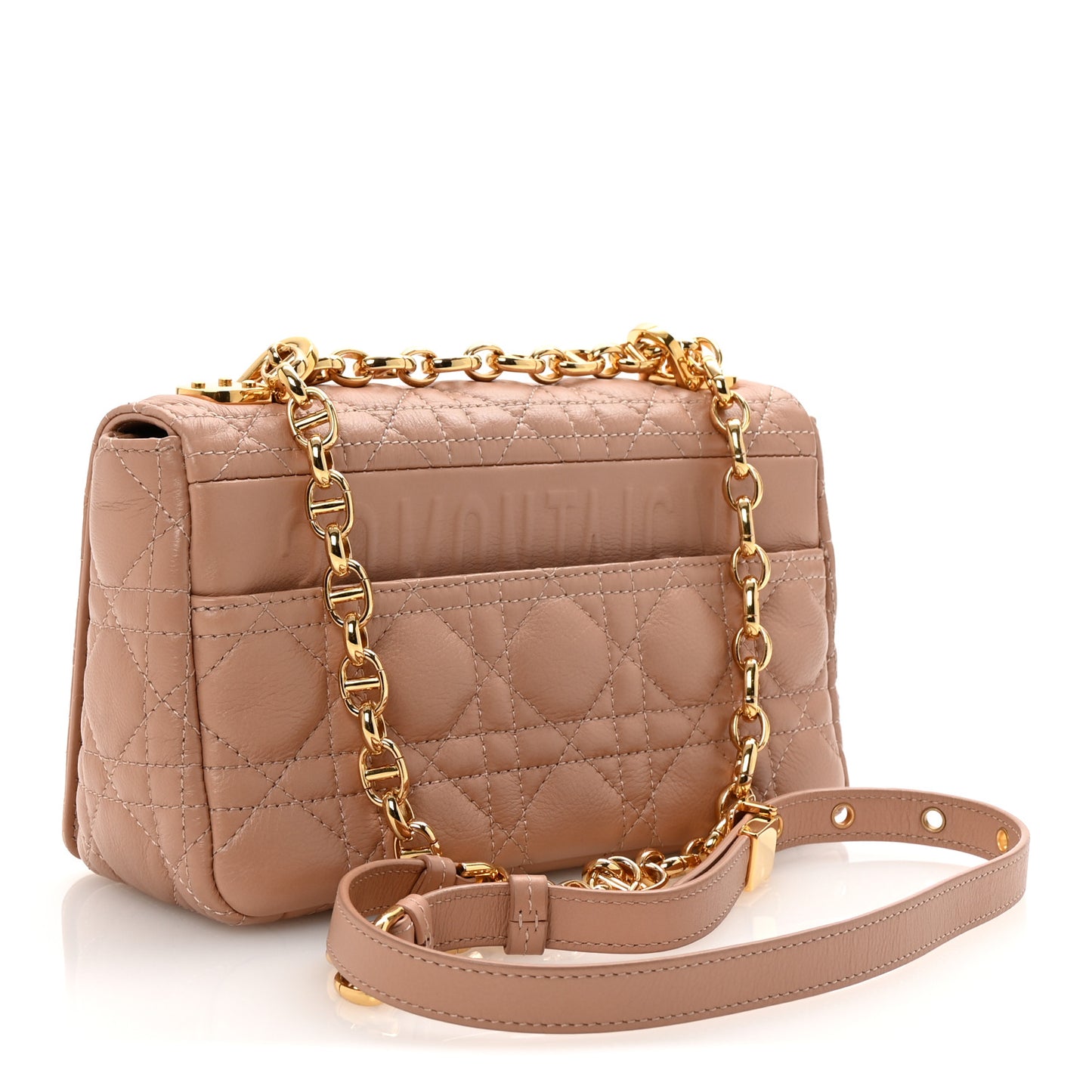 Calfskin Cannage Small Caro Bag Rose De Vents
