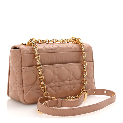 Christian Dior Calfskin Cannage Small Caro Bag Rose De Vents 3 of 10