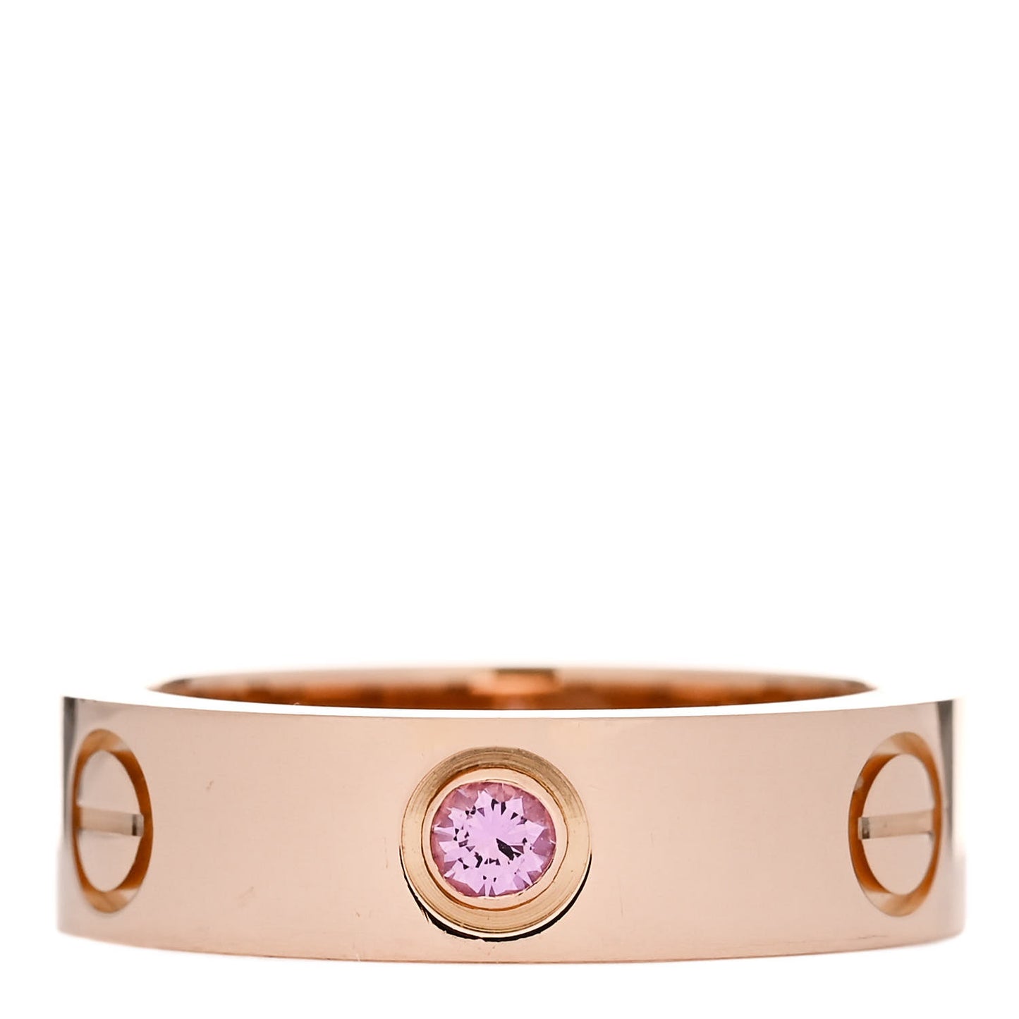 18K Pink Gold Pink Sapphire 5.5mm LOVE Ring 53 6.5