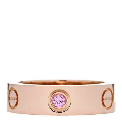 Cartier 18K Pink Gold Pink Sapphire 5.5mm LOVE Ring 53 6.5 1 of 5