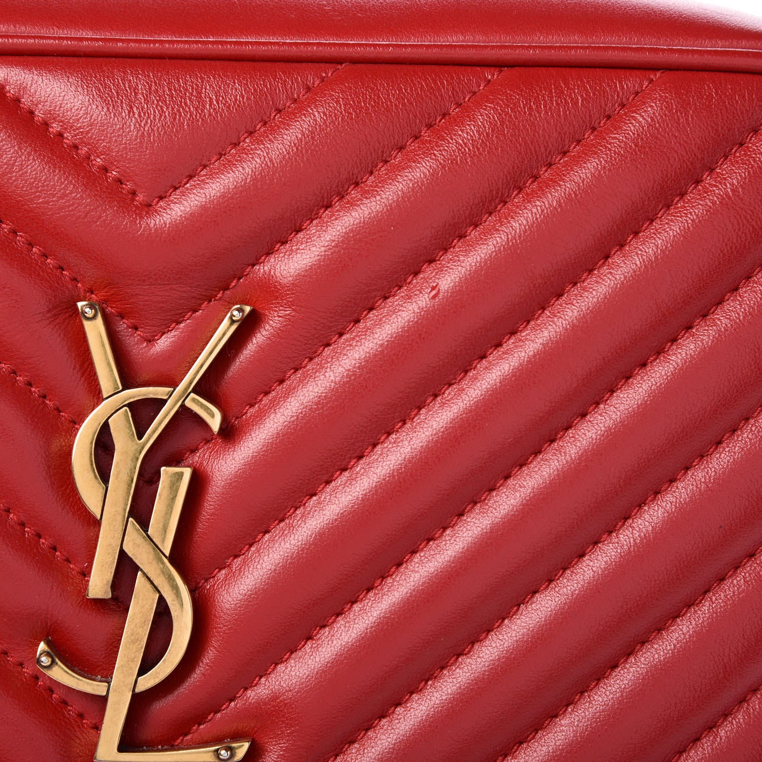 Saint Laurent Calfskin Matelasse Monogram Lou Camera Bag Rouge Eros 10 of 11