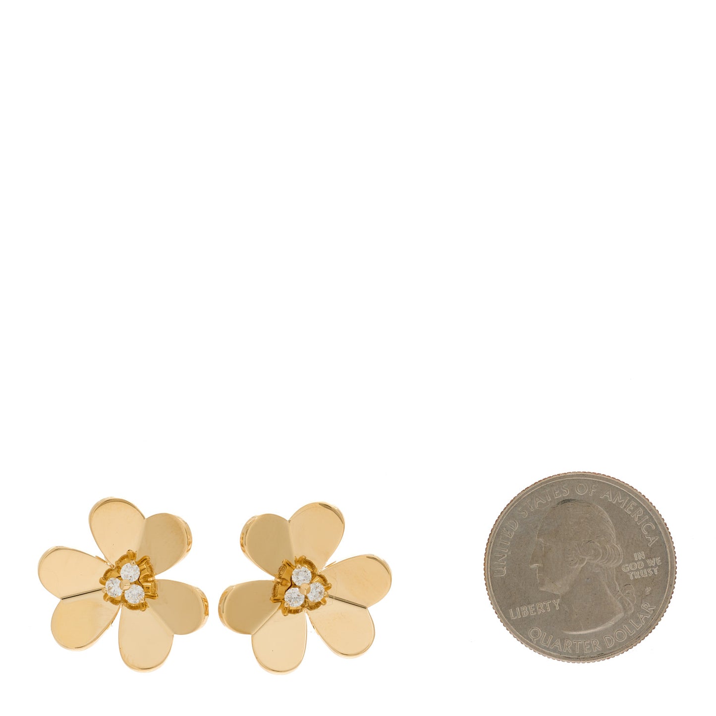 18K Yellow Gold Diamond Large Frivole Earrings