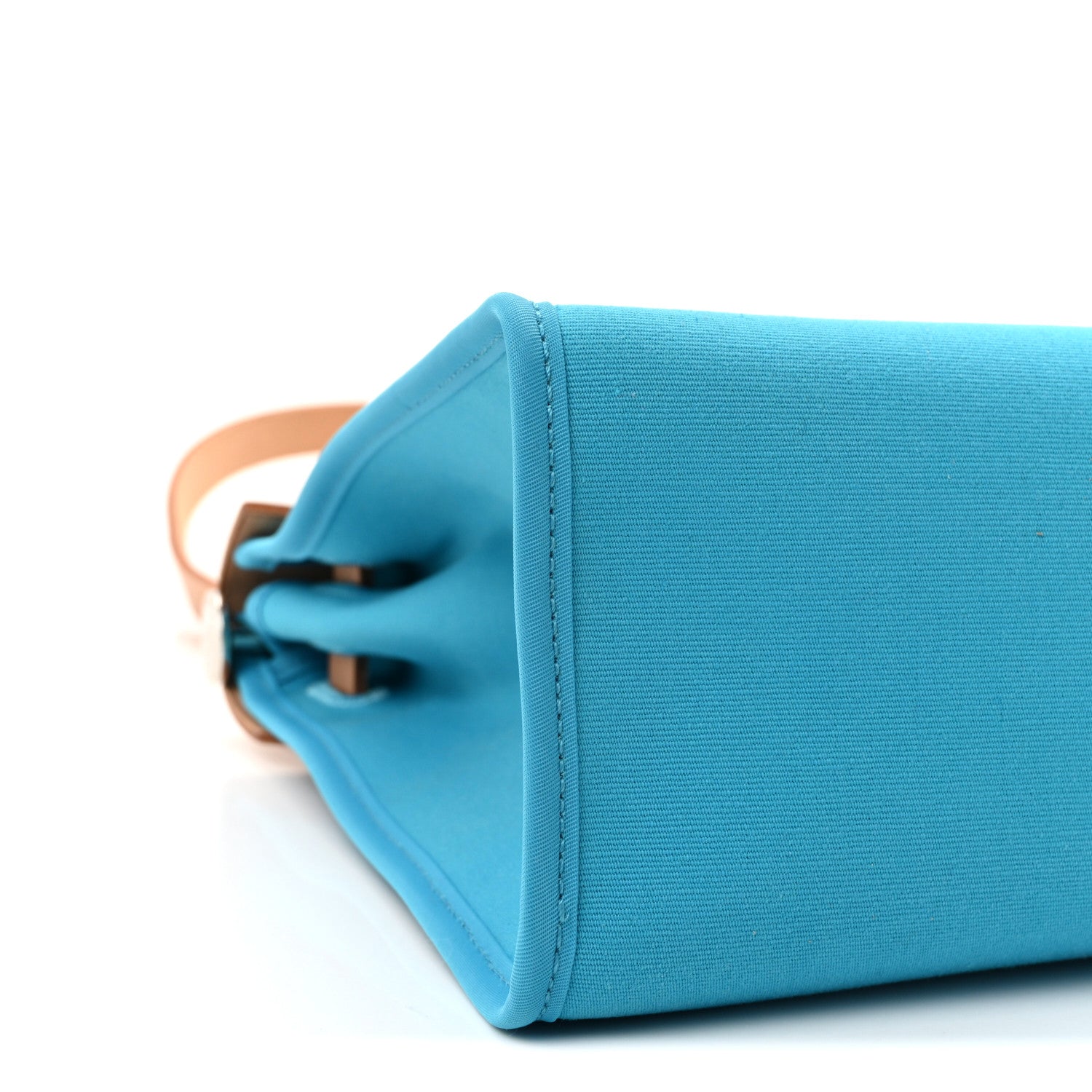Hermes Vache Hunter Toile Herbag Zip 31 PM Bleu Azteque Menthe 9 of 11