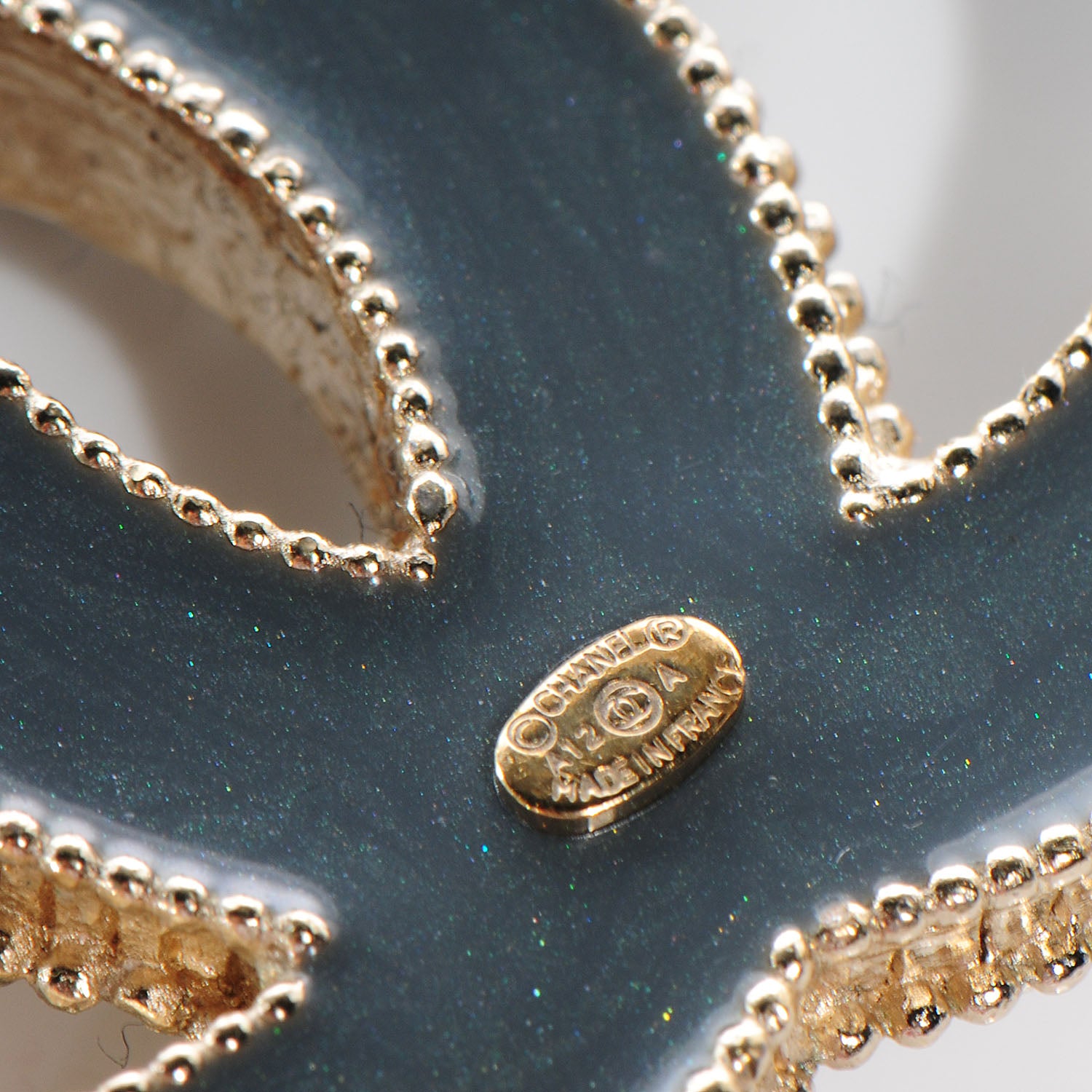 Chanel Moonstone Labradorite CC Brooch 4 of 5
