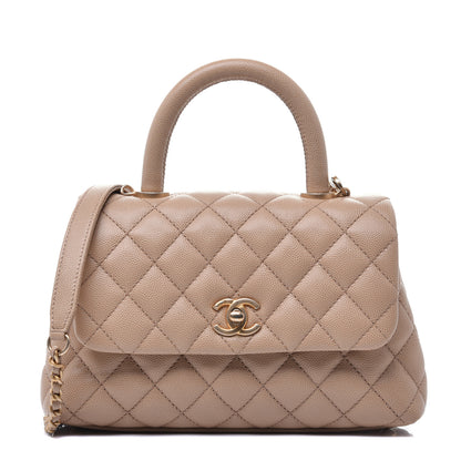 Chanel Caviar Quilted Mini Coco Handle Flap Beige 1 of 10