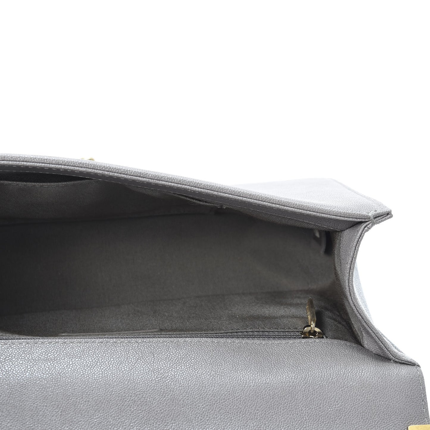 Caviar Quilted New Medium Boy Flap Grey