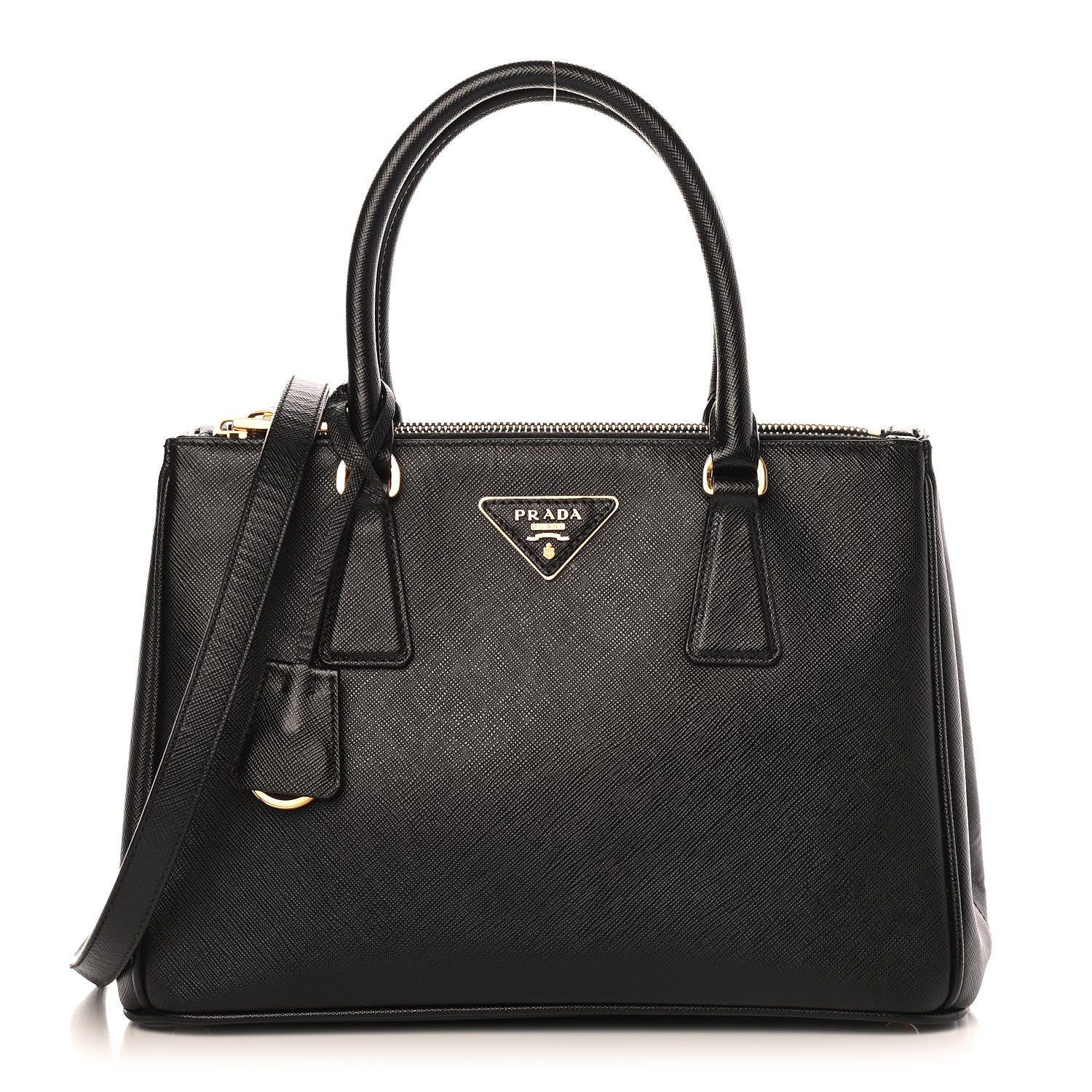 Prada Saffiano Small Galleria Double Zip Tote Black 1 of 9