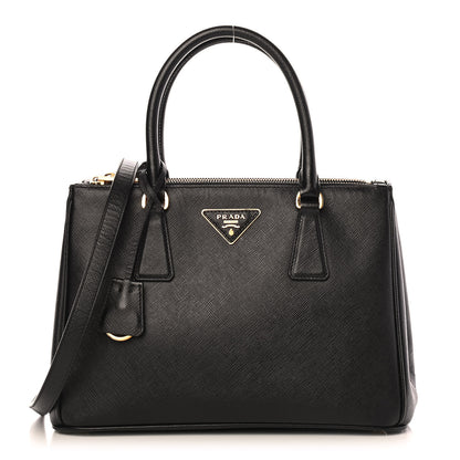 Prada Saffiano Small Galleria Double Zip Tote Black 1 of 9