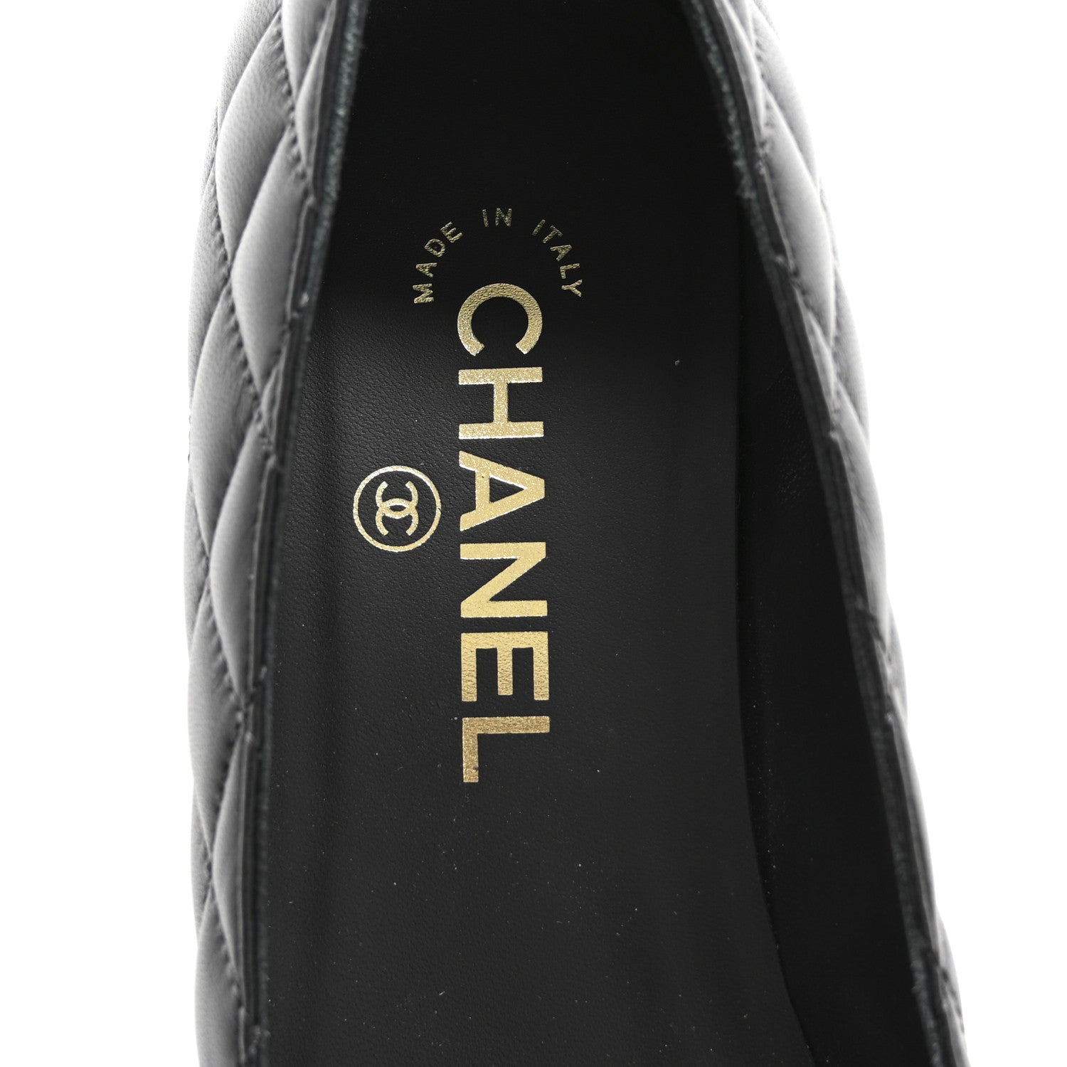 Chanel Lambskin Quilted CC Cap Toe Low Heel Pumps 38 Black 7 of 10