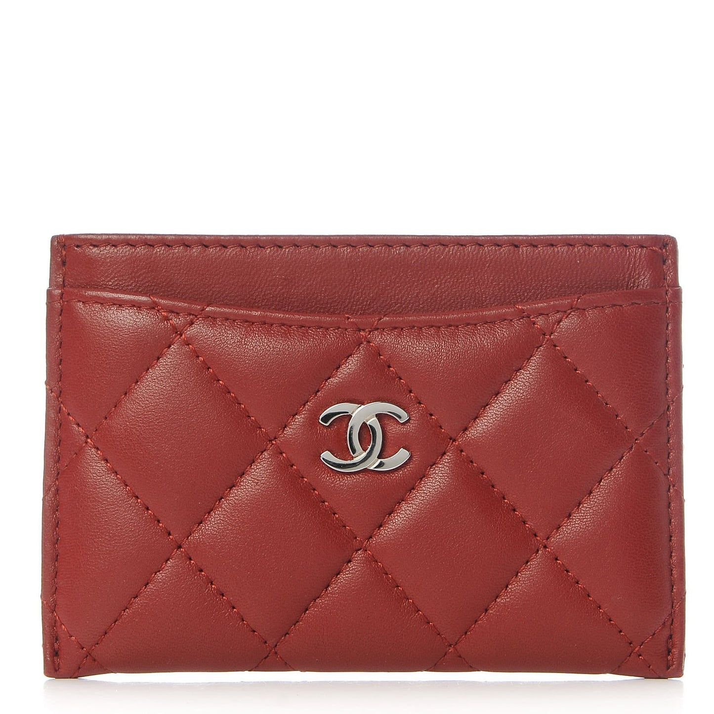 Lambskin Card Holder Red