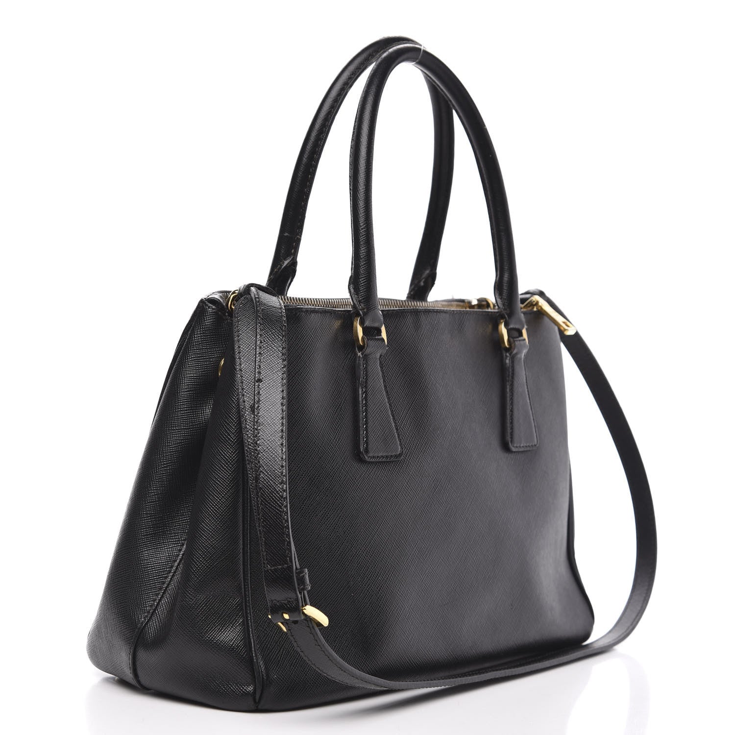 Prada Saffiano Small Galleria Double Zip Tote Black 3 of 13