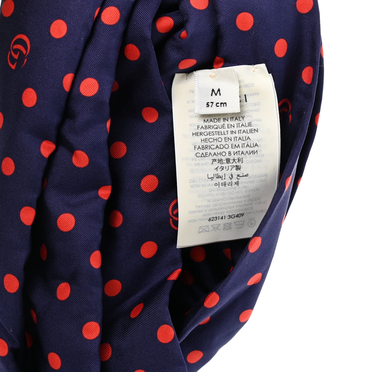 Silk Polka Dot Headband M Blue Red